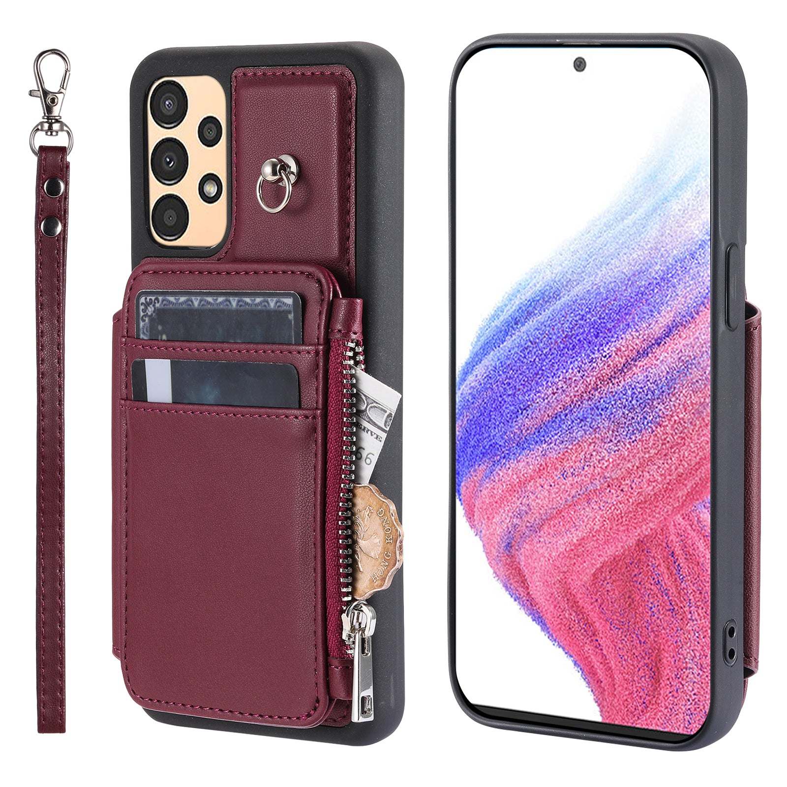 009 Anti-scratch Phone Case for Samsung Galaxy A13 4G 5G RFID Blocking PU TPU Cover Kickstand Zipper Wallet Shell with Strap 009 Anti-scratch Phone Case for Samsung Galaxy A13 4G 5G RFID Blocking PU TPU Cover Kickstand Zipper Wallet Shell with Strap